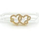 Micro Pave Clear CZ Double Hearts Beads Of Infinity Symbol