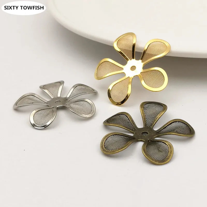 29mm Copper Mesh Flower Base Setting for DIY Jewelry
