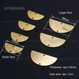 Brass Half Circle Charm Finding Smooth Plain Stamping Tag (2 Holes)