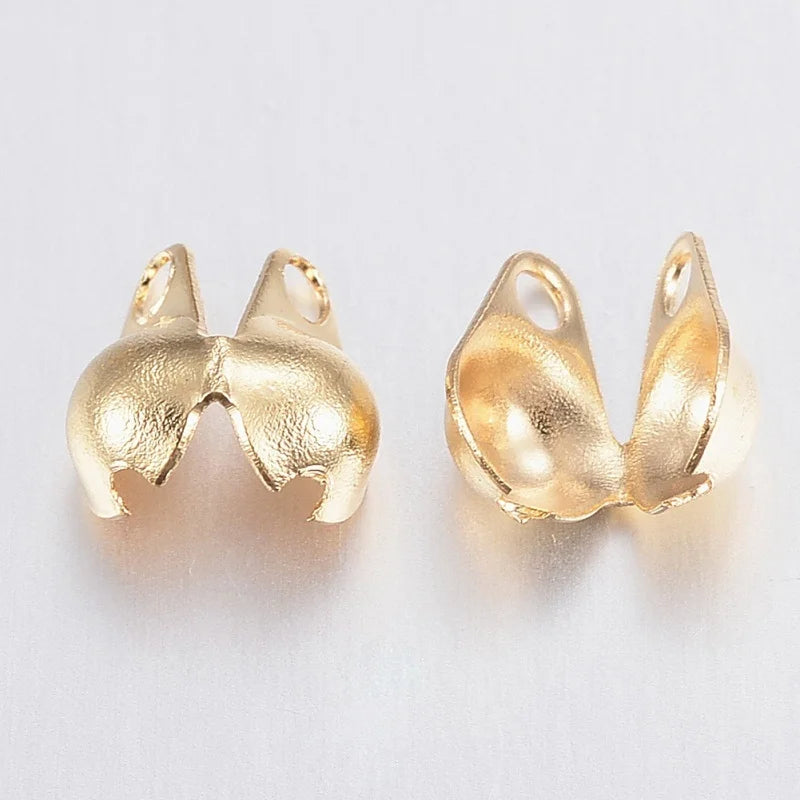 20-100Pcs 304 Stainless Steel Bead Tips Clamshell Jewelry Making