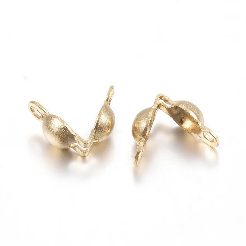 20-100Pcs 304 Stainless Steel Bead Tips Clamshell Jewelry Making
