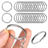20/100Pcs Silver Keyring Stainless Steel Split Keychain DIY