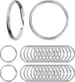 20/100Pcs Polished Silver Keyring Stainless Steel Hole Key Ring Key Chain