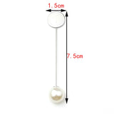 Pearl Stainless Long Pin Flower Brooch DIY Women Jewelry Findings
