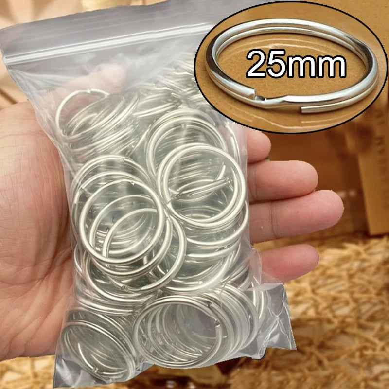 20-100Pcs Metal Keychain Ring Split Ring Keyfob Key Holder Rings DIY Key Ring