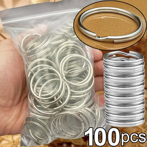 20-100Pcs Metal Keychain Ring Split Ring Keyfob Key Holder Rings DIY Key Ring