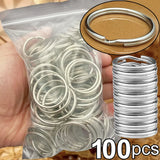 20-100Pcs Metal Keychain Ring Split Ring Keyfob Key Holder Rings DIY Key Ring