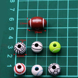 20-100Pcs Acrylic Sport Beads for DIY Jewelry Making