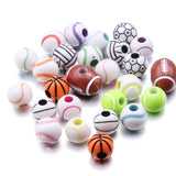 20-100Pcs Acrylic Sport Beads for DIY Jewelry Making