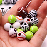 20-100Pcs Sports Charm Beads Acrylic DIY Craft Jewelry Finding