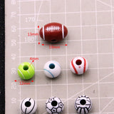 20-100Pcs Sports Charm Beads Acrylic DIY Craft Jewelry Finding