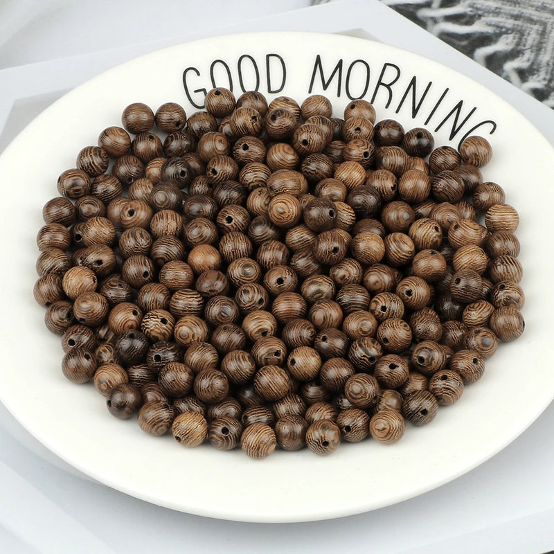 20-100Pcs Wood Spacer Beads 8MM Charm Round Beads Jewelry DIY Bracelets Necklace