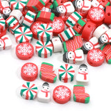 Christmas Polymer Clay Beads Snowman Snowflake Spacer For Jewelry Making