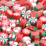 Christmas Polymer Clay Beads Snowman Snowflake Spacer For Jewelry Making