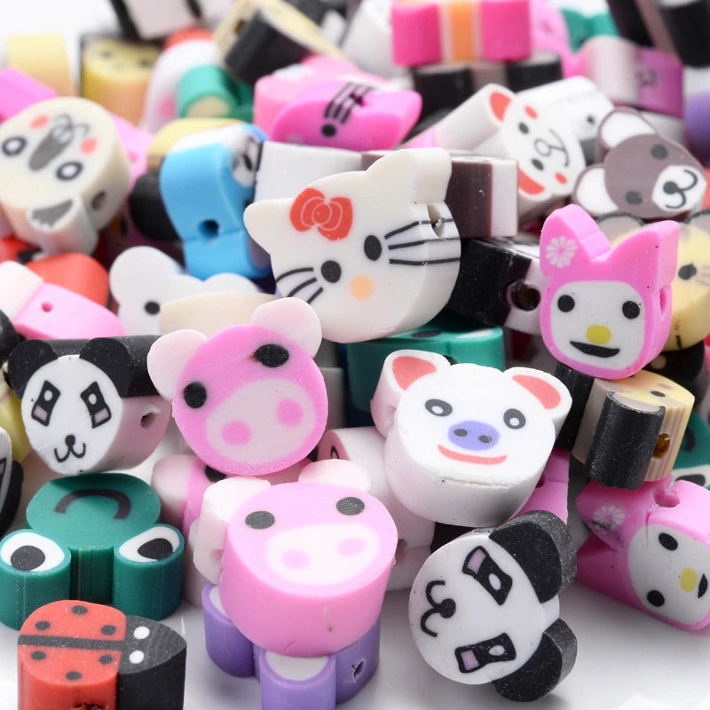Polymer Clay Beads 20-100pcs Mixed Shapes for DIY Jewelry Making