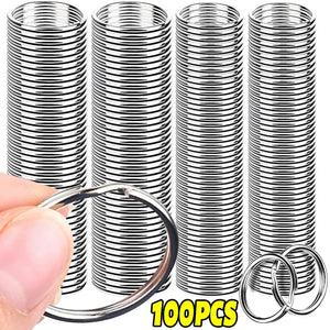 Stainless Steel Key Ring 25mm Round Split Keychain Blank Circle DIY Findings