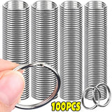Stainless Steel Key Ring 25mm Round Split Keychain Blank Circle DIY Findings
