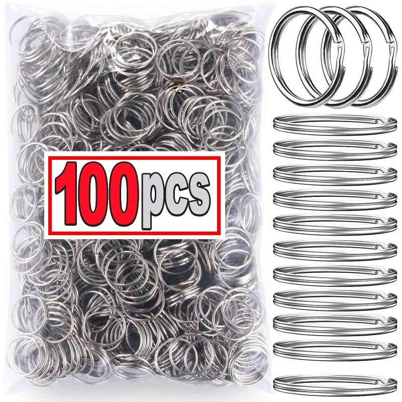 Stainless Steel Key Ring 25mm Round Split Keychain Blank Circle DIY Findings