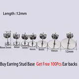Stainless Steel Blank Earring Studs Base for DIY Jewelry