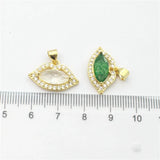 Lovely Lip Shape Stone Pendant, Plated Zircon Charm, 10pcs