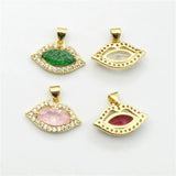 Lovely Lip Shape Stone Pendant, Plated Zircon Charm, 10pcs