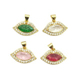 Lovely Lip Shape Stone Pendant, Plated Zircon Charm, 10pcs