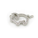 Micro Pave Clear CZ Pig Charm Double Circles Necklace Jewelry