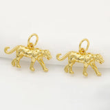 14K Brass Leopard Charms Pendants DIY Jewelry Findings