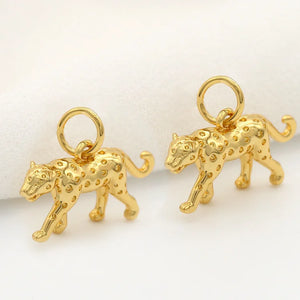 14K Brass Leopard Charms Pendants DIY Jewelry Findings
