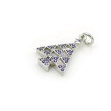 Micro Pave Purple CZ Christmas Trees Charm for DIY Bracelets or Necklaces