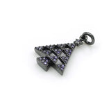 Micro Pave Purple CZ Christmas Trees Charm for DIY Bracelets or Necklaces