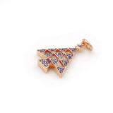 Micro Pave Purple CZ Christmas Trees Charm for DIY Bracelets or Necklaces