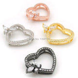 Micro Pave Clear CZ Hollow Heart Butterfly Beads 20x16mm