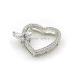 Micro Pave Clear CZ Hollow Heart Butterfly Beads 20x16mm