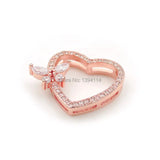 Micro Pave Clear CZ Hollow Heart Butterfly Beads 20x16mm