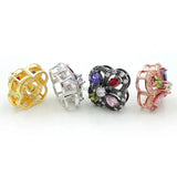 Micro Pave CZ Clover Beads for DIY Bracelets or Necklaces