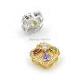Micro Pave CZ Clover Beads for DIY Bracelets or Necklaces