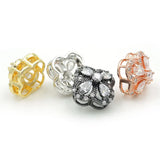 Micro Pave Clear CZ Clover Beads for DIY Bracelets or Necklaces