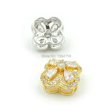 Micro Pave Clear CZ Clover Beads for DIY Bracelets or Necklaces