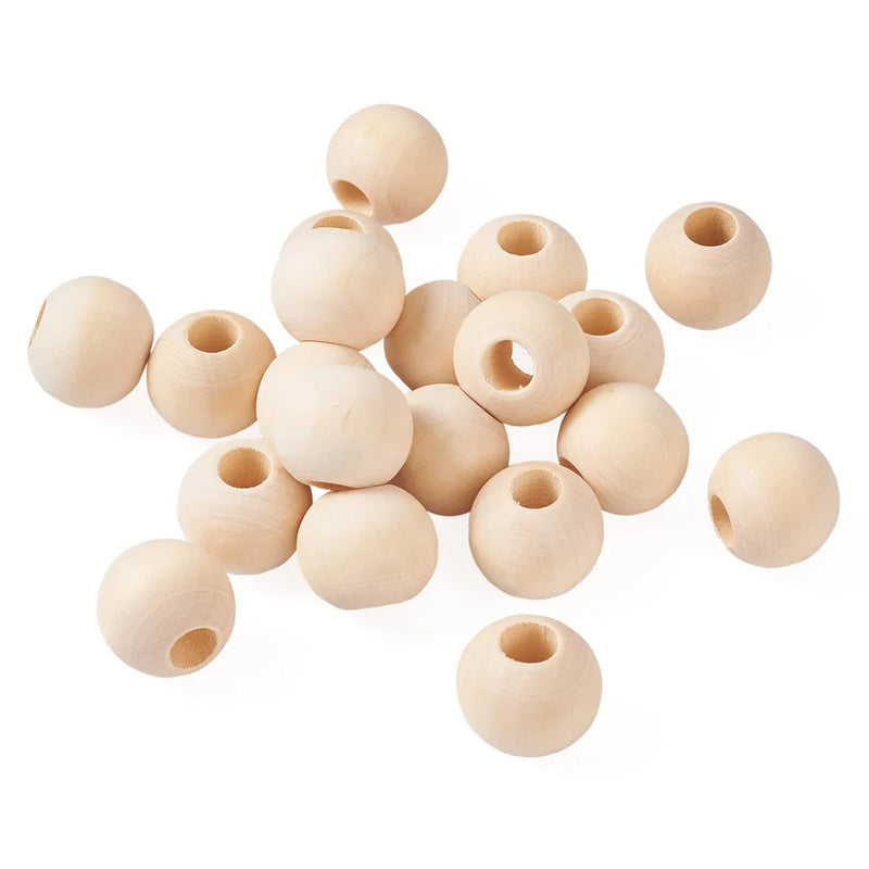 Natural Wood Round Beads Large Hole Spacer Beads for Jewelry Making