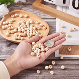Natural Wood Round Beads Large Hole Spacer Beads for Jewelry Making