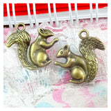 40pcs Antique Bronze Squirrel Charms Pendant for DIY Bracelet Necklace