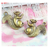 40pcs Antique Bronze Squirrel Charms Pendant for DIY Bracelet Necklace