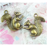 40pcs Antique Bronze Squirrel Charms Pendant for DIY Bracelet Necklace