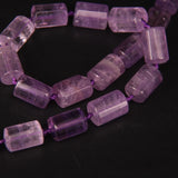 Faceted Light Amethysts Cylinder Nugget Pendant Beads 20-21pcs/strand