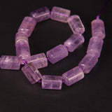 Faceted Light Amethysts Cylinder Nugget Pendant Beads 20-21pcs/strand