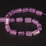 Faceted Light Amethysts Cylinder Nugget Pendant Beads 20-21pcs/strand