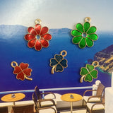 Flower Shape KC Alloy Charms Pendants, 20*22MM & 12*19MM