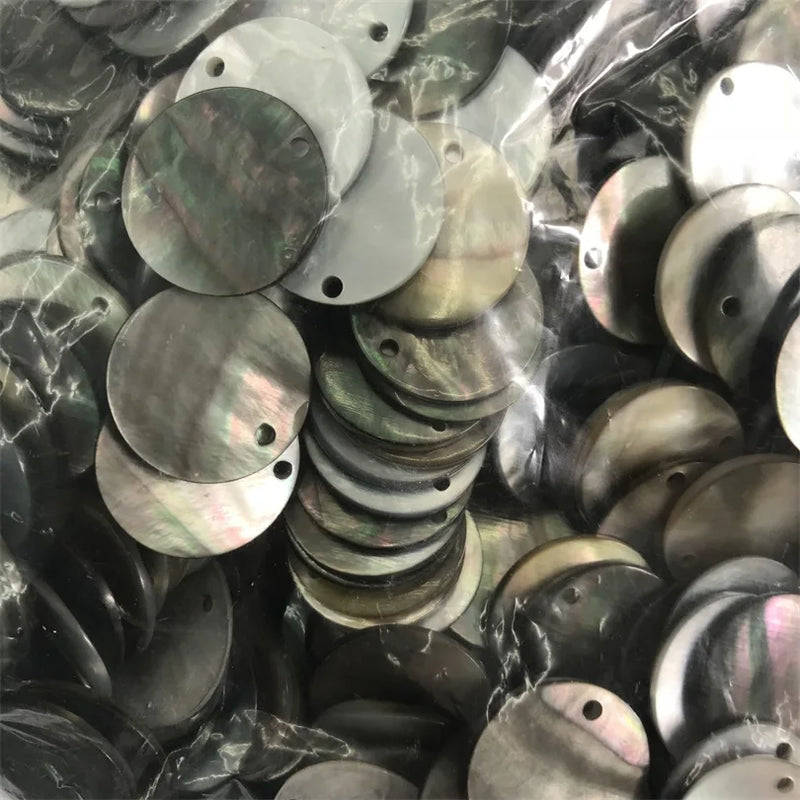 Mother of Pearl Shell Charms - 20Pcs/Lot Natural Gray Rainbow Luster Jewelry DIY