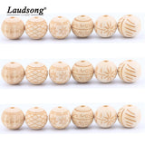 Natural Round Wooden Beads for DIY Pacifier Chain Teeth Chain